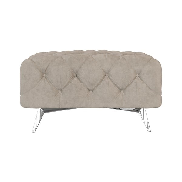 Szarobeżowy aksamitny podnóżek Chelsea – Ropez