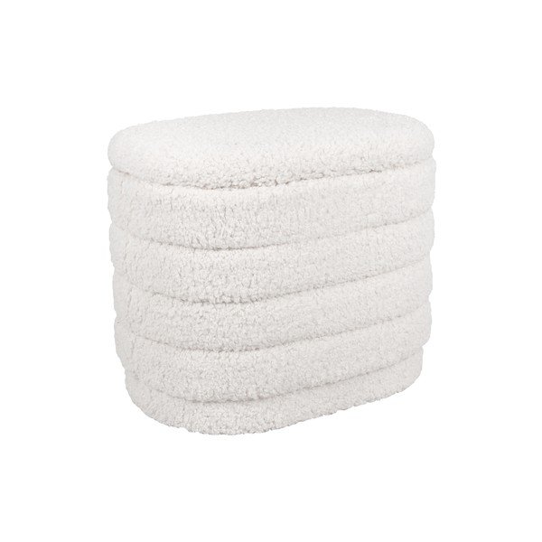 Biały owalny puf ze schowkiem Leitmotiv Cuddly-image-4