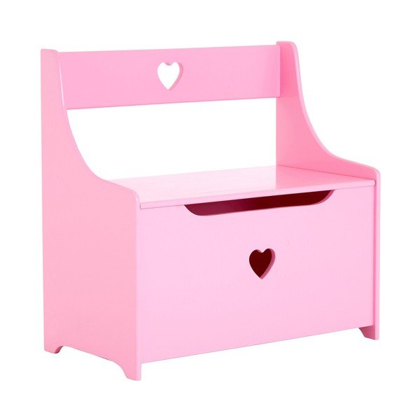 Różowa szafka dziecięca z siedziskiem 60x62x34 cm Pink Heart – Premier Housewares