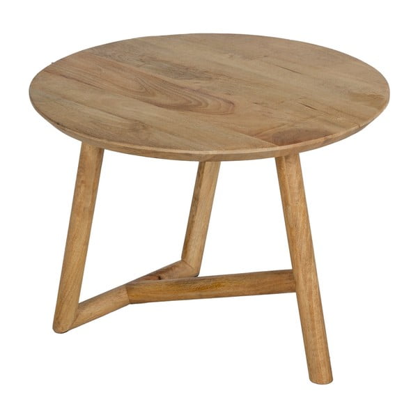 Okrągły stolik z litego drewna mango w naturalnym kolorze ø 60 cm Mao – Ixia