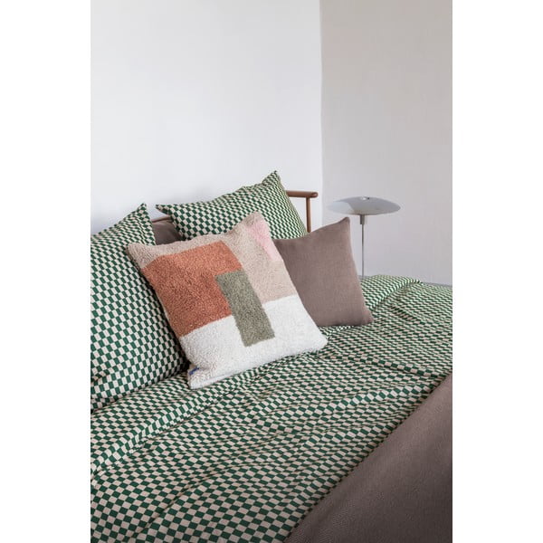 Zielona/beżowa pościel jednoosobowa z satyny bawełnianej 140x200 cm Mini – Mette Ditmer Denmark-image-2