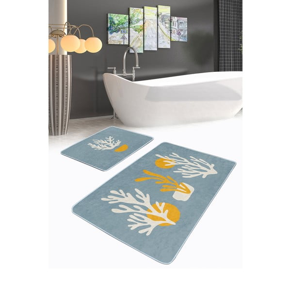 Niebieskie dywaniki łazienkowe zestaw 2 szt. 60x100 cm – Mila Home-image-3