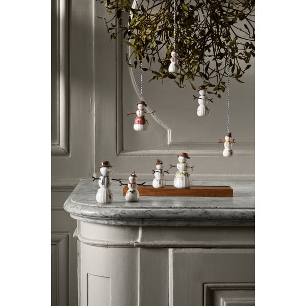 Porcelanowa ręcznie malowana ozdoba świąteczna ø 4 cm Hammershøi Snowman – Kähler Design-image-3