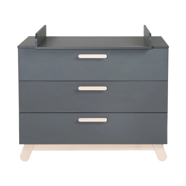 Antracytowa niska komoda dziecięca z przewijakiem 117x103 cm Jara – Roba-image-3