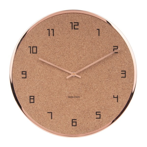 Brązowy zegar Karlsson Modest, ⌀ 40 cm