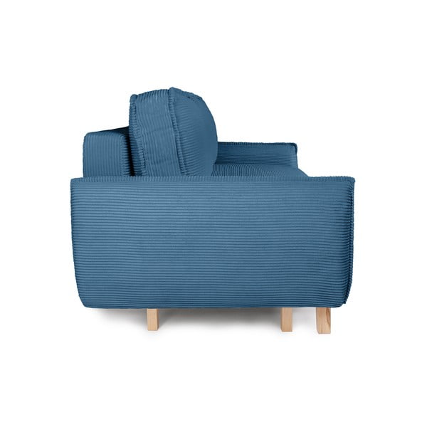 Niebieska sztruksowa rozkładana sofa 218 cm Tori – Bonami Selection-image-3