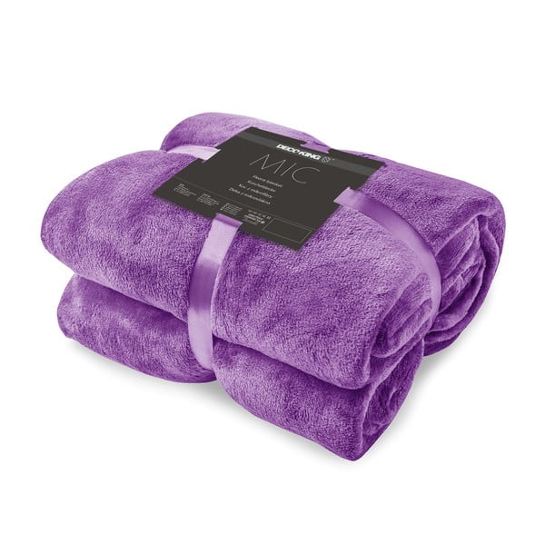 Fioletowy koc z mikrowłókna Decoking Mic Nina, 70x150 cm-image-4