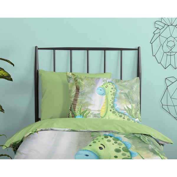 Zielona bawełniana pościel dziecięca jednoosobowa 140x220 cm Dani – Good Morning-image-2