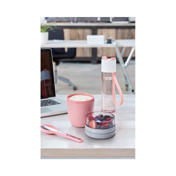 Różowy pojemnik śniadaniowy na jogurt Mepal Ellipse-image-3