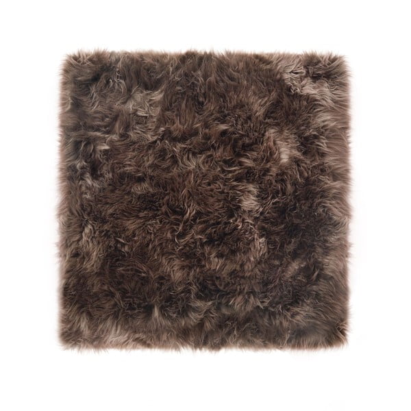 Szarobrązowy dywan kwadratowy z owczej skóry Royal Dream Zealand Square, 70x70 cm