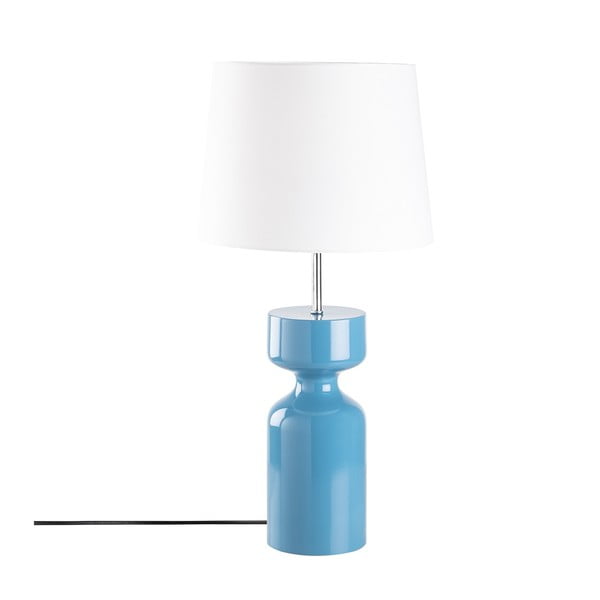 Niebieska drewniana lampa stołowa Opviq lights Asteria