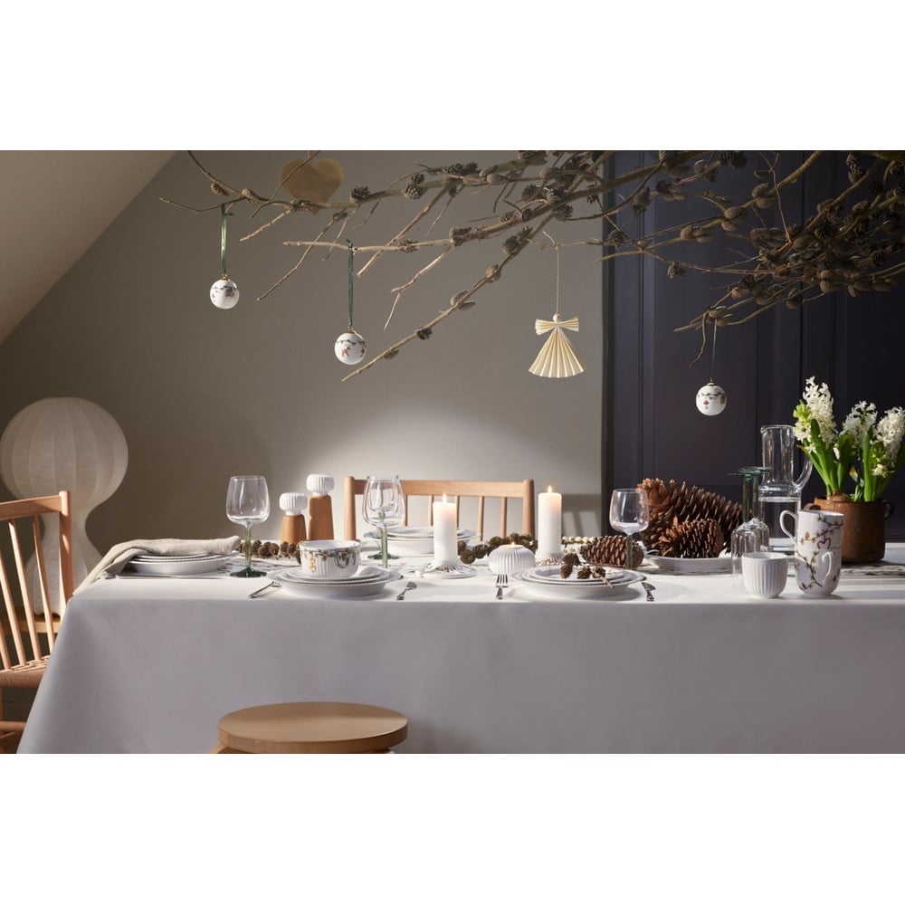 Młynek do przypraw z drewna dębowego z białym porcelanowym detalem Kähler Design Hammershoi, wys. 17,5 cm (zdjęcie 3)