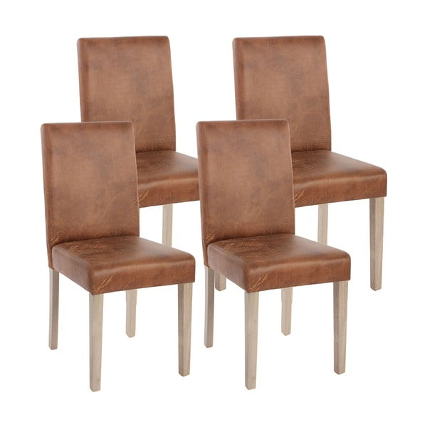 Komplet 4 brązowych krzeseł do jadalni Mendler Littau