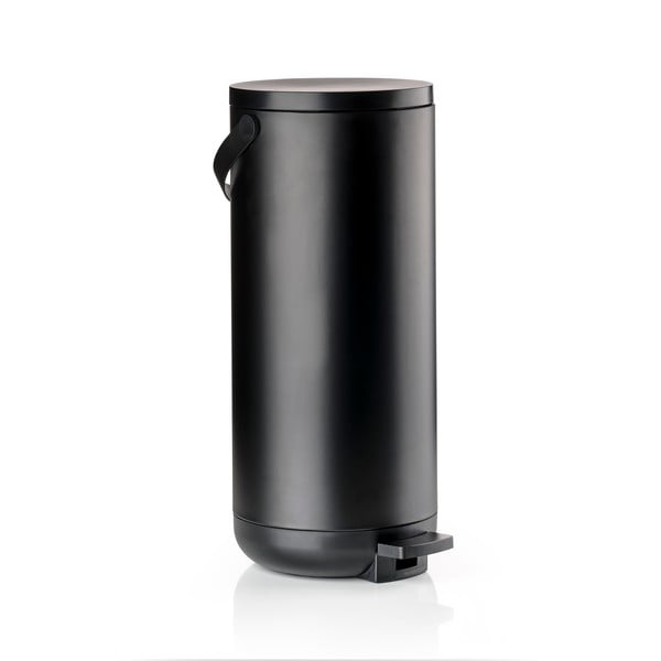 Czarny plastikowy kosz na śmieci z pedałem 35 l Circular – Zone-image-4