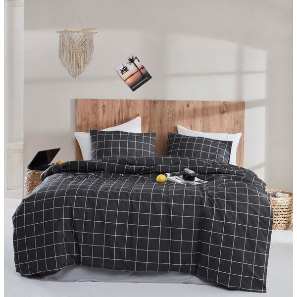 Czarna bawełniana pościel dwuosobowa 200x220 cm Piga – Mijolnir-image-1