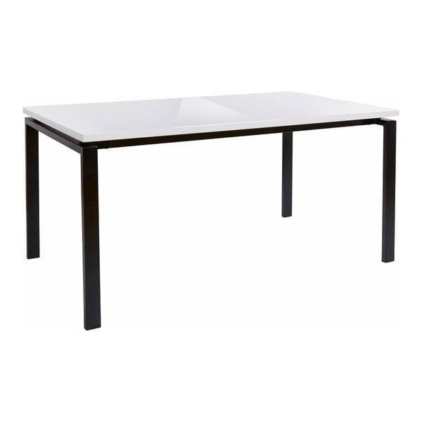 Czarny stół z białym blatem z połyskiem Støraa Sandra, 90x160 cm