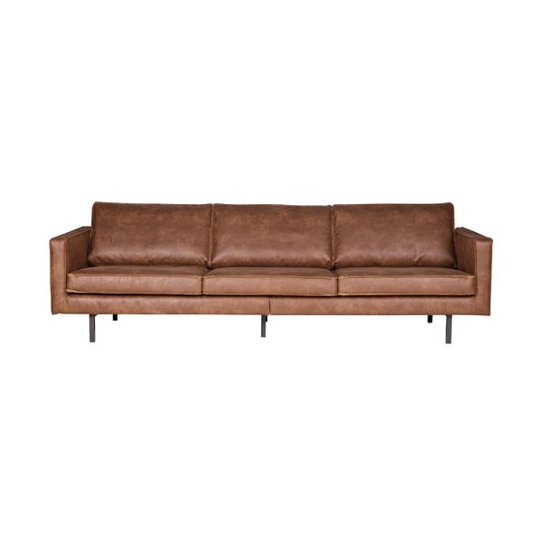 Brązowa sofa z obiciem ze skóry z recyklingu BePureHome Rodeo, 277 cm