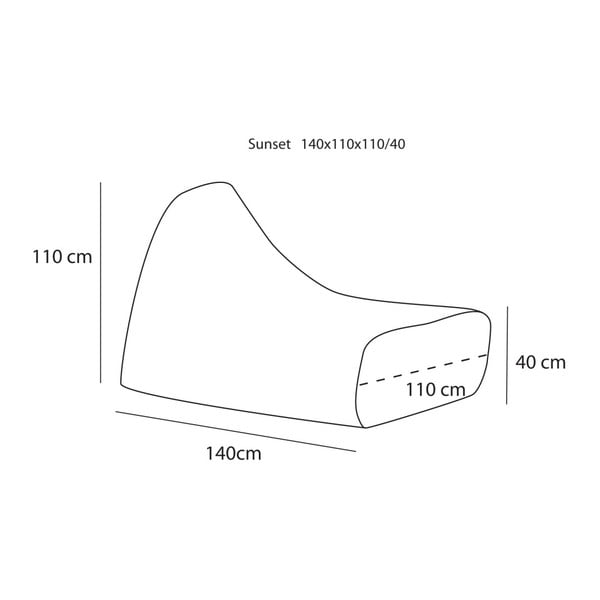 Większy brązowoszary worek do siedzenia z niebieskim szczegółem Poufomania Sunset-image-1