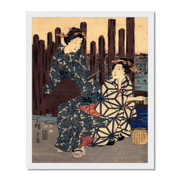 Obraz w ramie Liv Corday Asian Geishas, 40x50 cm