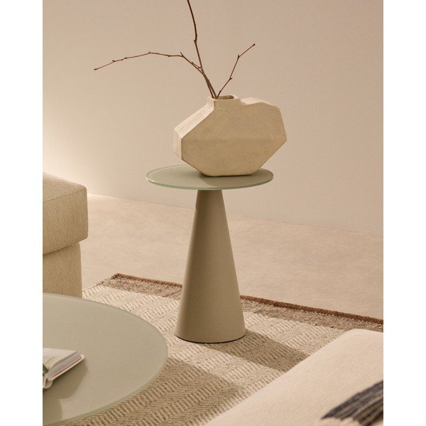 Okrągły stolik ze szklanym blatem ø 35 cm Wilshire – Kave Home-image-1