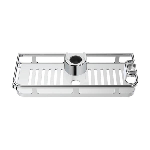 Samoprzylepna plastikowa półka łazienkowa w kolorze błyszczącego srebra Libertà – Wenko-image-1