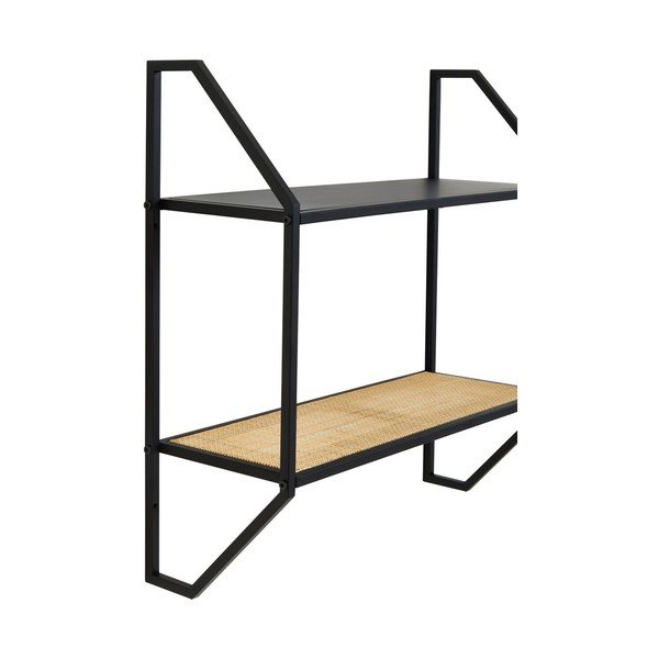 Czarna/w naturalnym kolorze wielopoziomowa metalowa półka 61 cm Depok – Premier Housewares-image-3