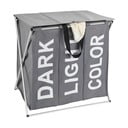 Szary potrójny kosz na pranie Wenko Trio, 118 l