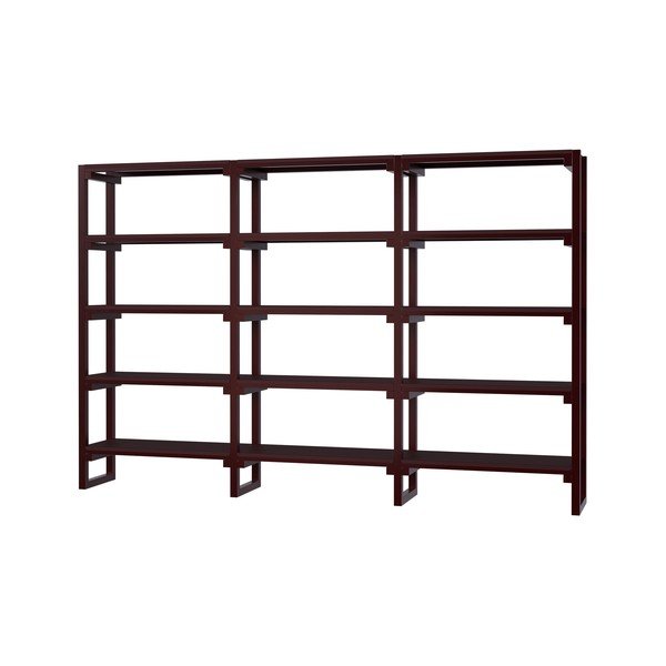Bordowy regał z litego drewna bukowego 274x180x37 cm Noru – noo.ma