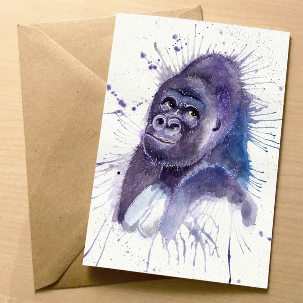 Kartka okolicznościowa Wraptious Splatter Gorilla