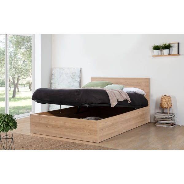 Łóżko dwuosobowe ze schowkiem i stelażem 160x200 cm Kronos – Marckeric-image-1