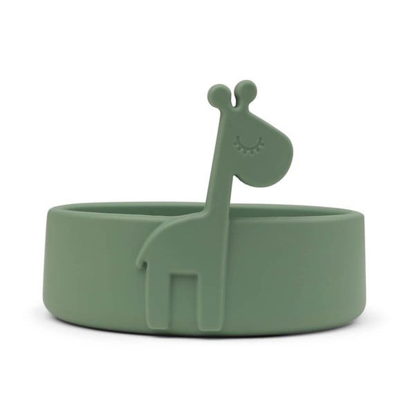 Zielona silikonowa miseczka dla dzieci ø 11,5 cm Raffi – Done by Deer
