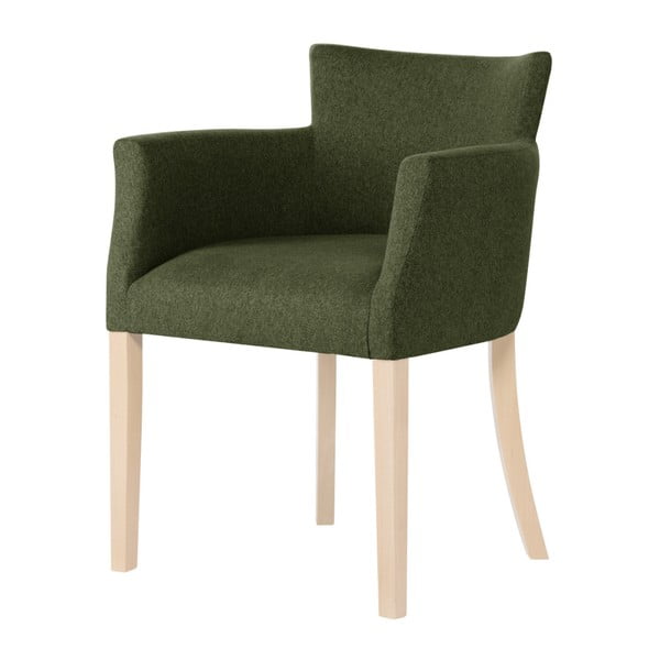 Ciemnozielone krzesło z brązowymi nogami Ted Lapidus Maison Santal