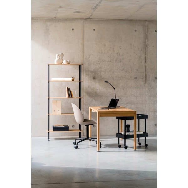 Czarny regał w dekorze dębu 80x163x35 cm Teidi – noo.ma-image-1