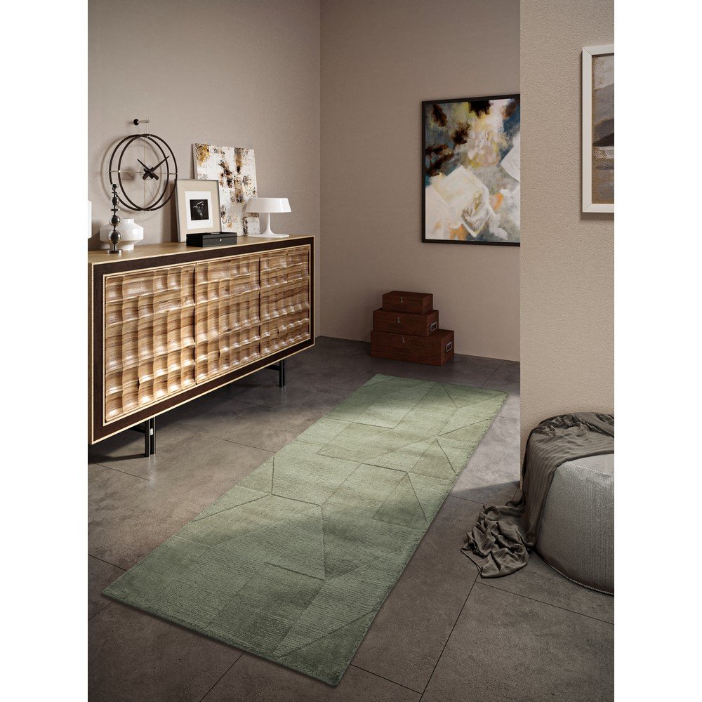 Zielony wełniany chodnik tkany ręcznie 80x250 cm Ursule – Villeroy&Boch (zdjęcie 4)
