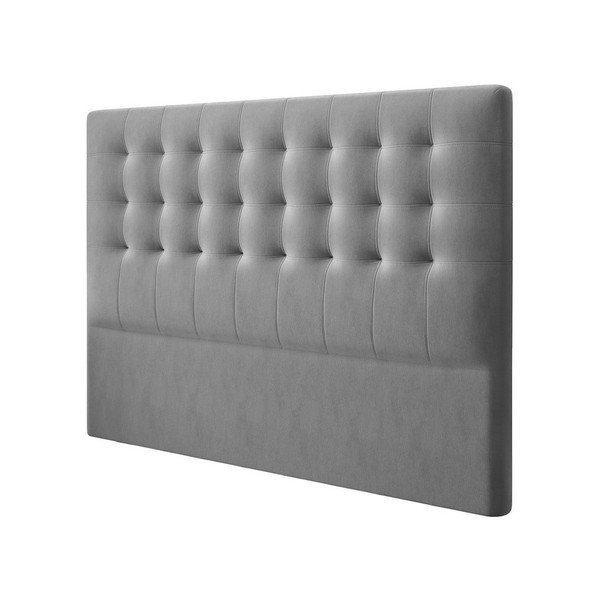 Szary zagłówek z aksamitnym obiciem Windsor & Co Sofas Athena, 140x120 cm-image-2