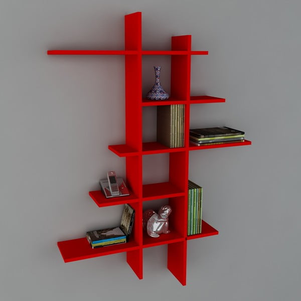 Półka Atlanta Book Red, 22x90x150 cm
