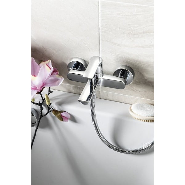 Bateria wannowa ścienna w kolorze matowej czerni (2 otwory) Pax – Sapho-image-1