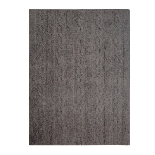 Szary dywan bawełniany wykonany ręcznie Lorena Canals Braids, 120x160 cm