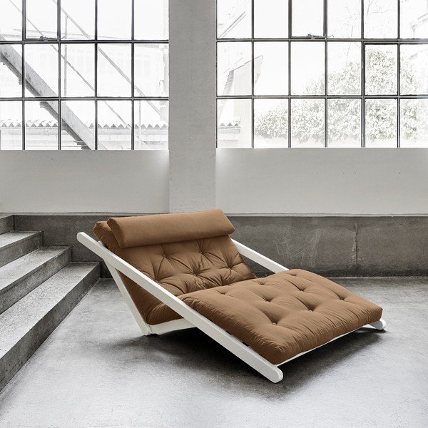 Sofa rozkładana z brązowym pokryciem Karup Design Figo White/Mocca-image-3