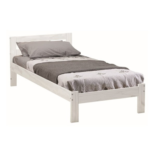 Białe drewniane łóżko jednoosobowe 13Casa Anna, 90x190 cm