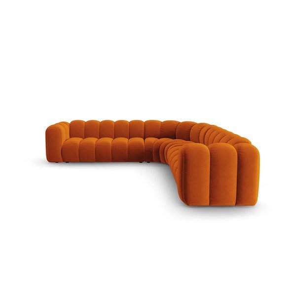 Ceglasty aksamitny narożnik modułowy Lupine – Micadoni -image-2