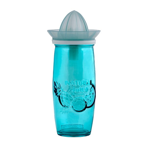 Niebieska szklanka ze szkła z recyklingu z wyciskarką cytrusów Ego Dekor Juice, 0,55 l