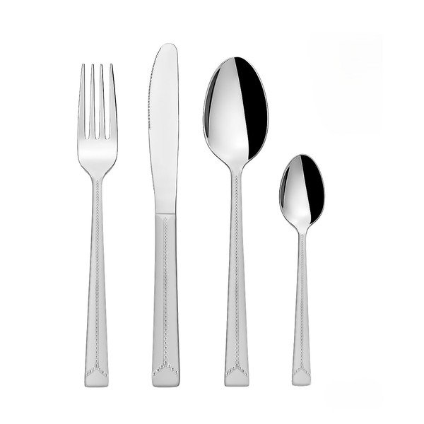 Sztućce 24 szt. ze stali nierdzewnej w kolorze srebra Bright – Orion