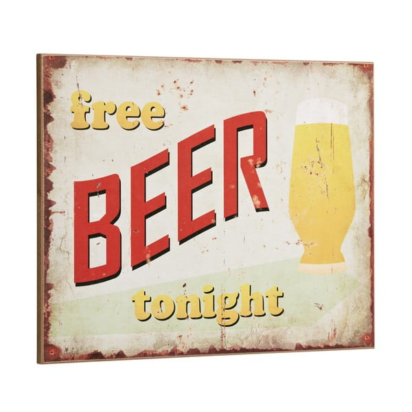 Tablica Free Beer Tonight, 30x40 cm