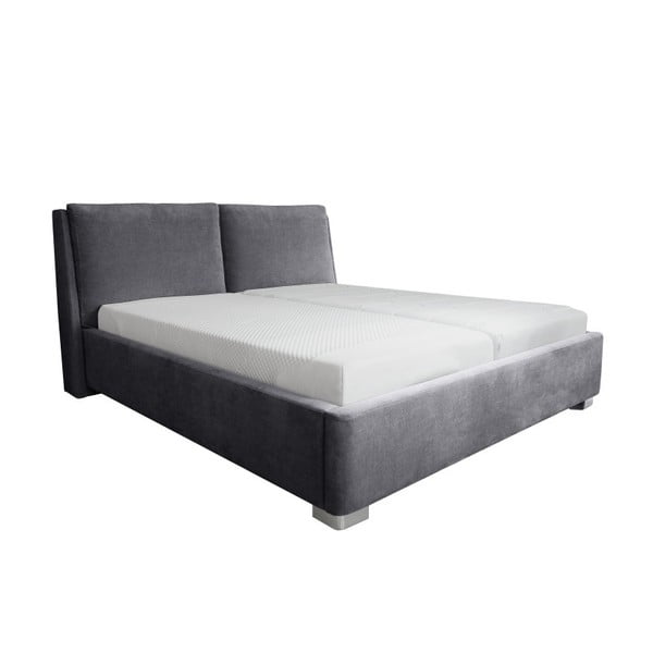 Szare łóżko 2-osobowe Mazzini Beds Vicky, 180x200 cm