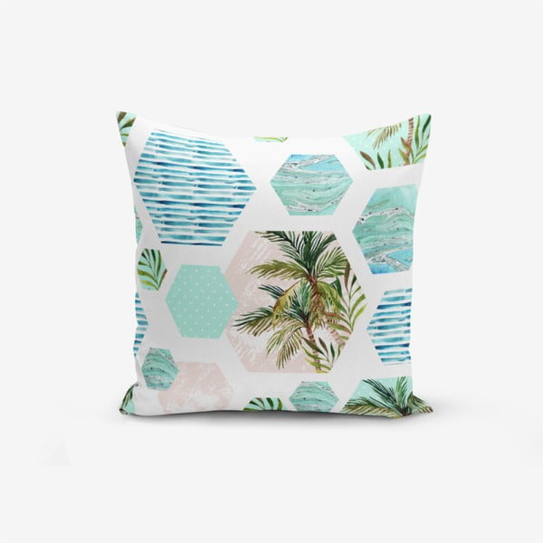 Poszewka na poduszkę z domieszką bawełny Minimalist Cushion Covers Geometric Palm, 45x45 cm