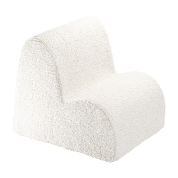 Kremowy fotel dziecięcy z materiału bouclé Cloud – Wigiwama