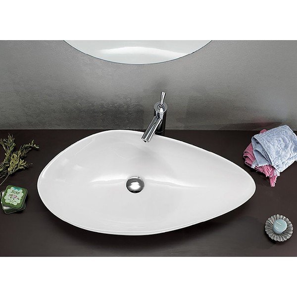 Biała ceramiczna umywalka 74x38,5 cm Ovali – Sapho-image-1
