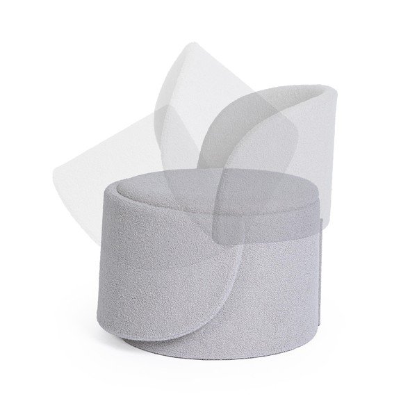 Jasnoszary puf z materiału bouclé Anthea – Yes Everyday-image-1