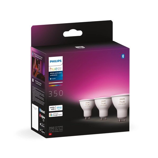 Inteligentne żarówki LED z gwintem GU10, 6 W zestaw 3 szt. White and color ambiance – Philips Hue-image-2